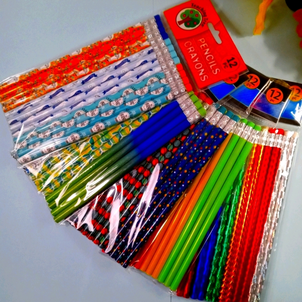 4PK Colorful Designer 12pc Pencil Set